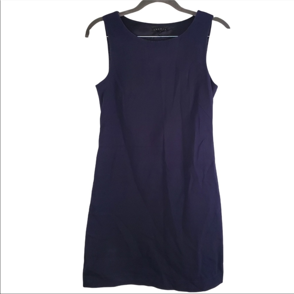 Theory | Cotton Navy Sheath Dress